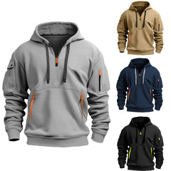 S-5XL Men's Sweatshirt Hoodie Zipper Multi-pocket Pullover Men's Sports Casual Jacket