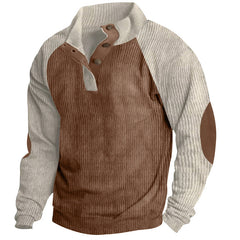 Casual Stand-up Collar Corduroy Sweatshirt