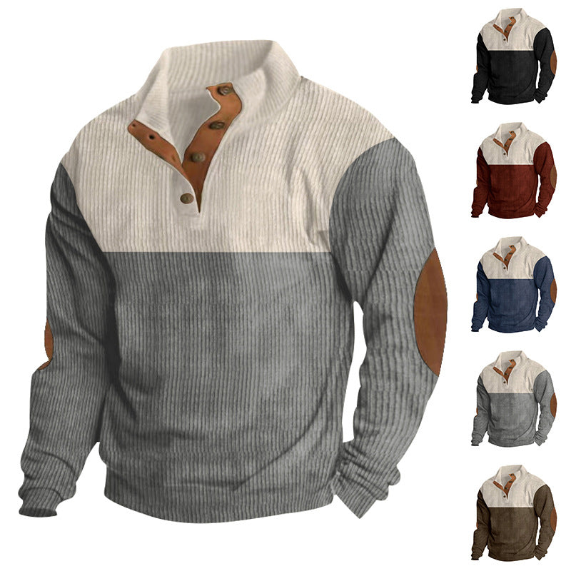 Color Matching Corduroy Heavy Sweatshirt