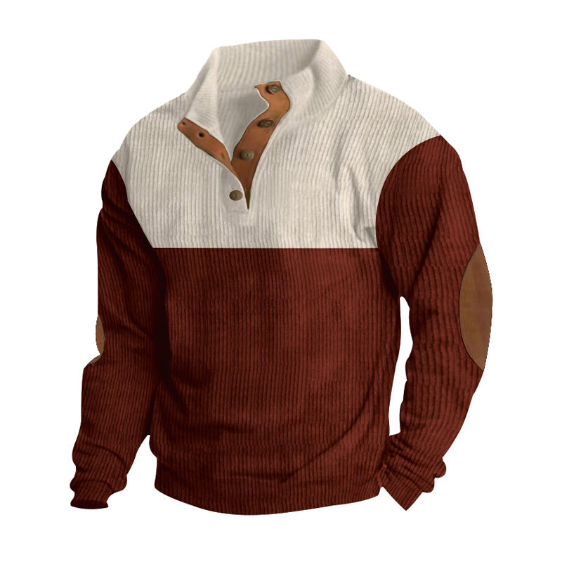 Color Matching Corduroy Heavy Sweatshirt