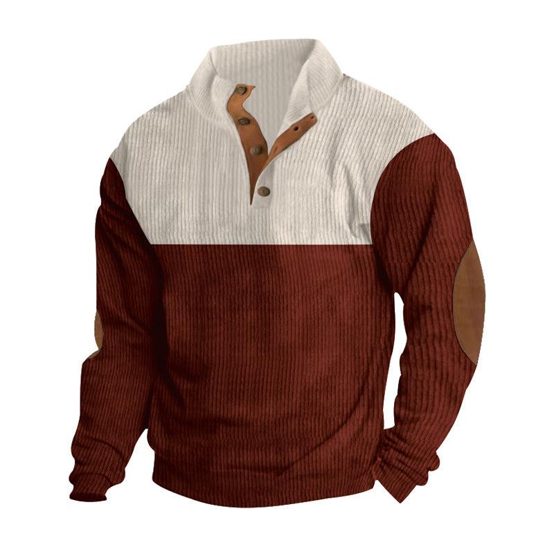 Color Matching Corduroy Heavy Sweatshirt