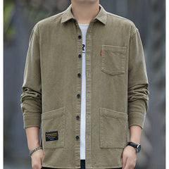 Corduroy Long-sleeved Shirt Men's Jacket Casual Retro Work Shirt