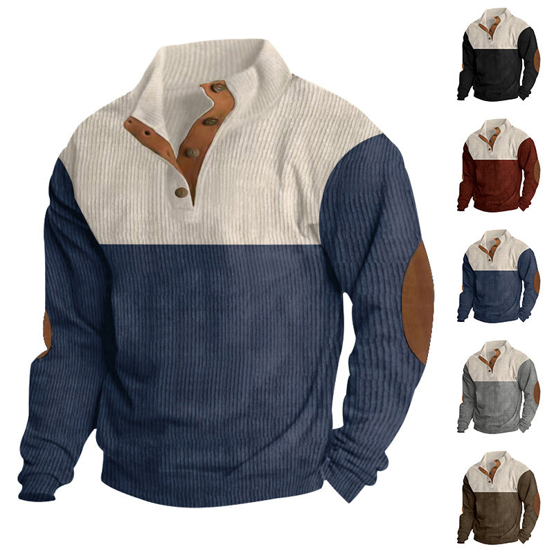 Color Matching Corduroy Heavy Sweatshirt