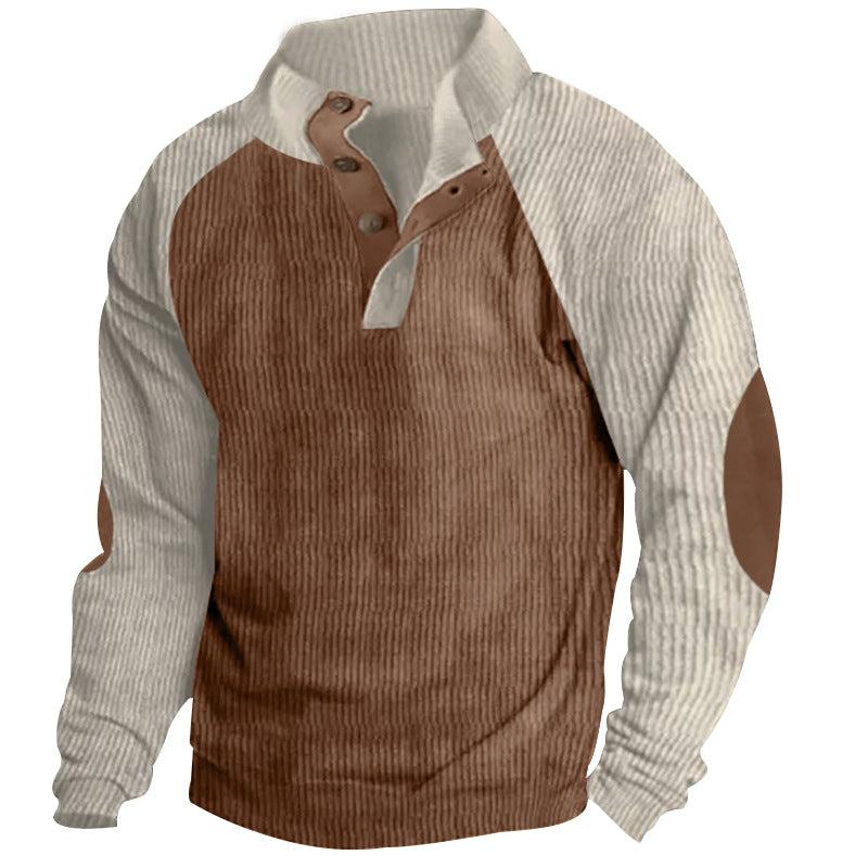 Casual Stand-up Collar Corduroy Sweatshirt