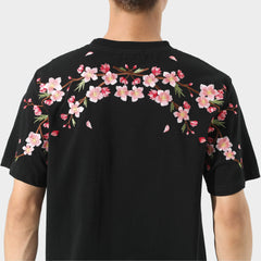 Loose Plum Sakura Embroidered Shirt Cherry Blossom Print Loose T-shirt