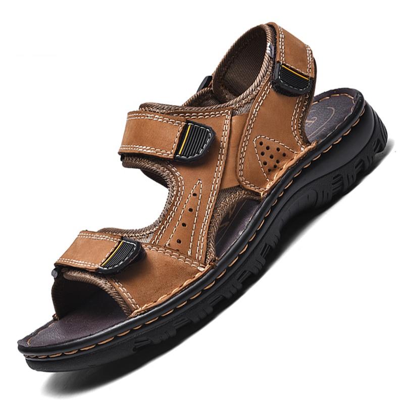 Men's Sandals Outdoor Genuine Leather Breathable Men's Sandals Leather Handmade Men's Beach Sandals