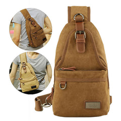 Men Canvas Retro Casual Crossbody Chest Outdoor Sports Shoulder Bag