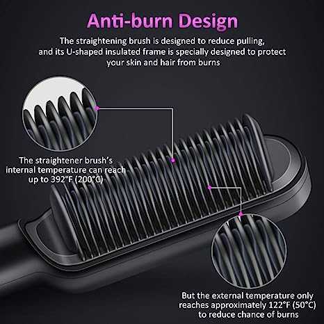 Hair Straightening Brush Heat Brush Hair Straightener Hot Brush Portable Straightening Comb