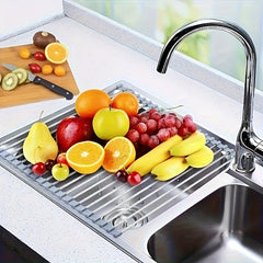 Deluxe Roll-Up Stainless Steel Dish Drying Rack