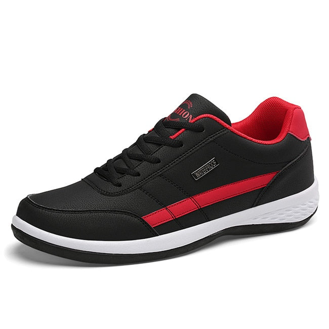 Men's Casual Breathable Lace-up Leather Sneakers Shoes