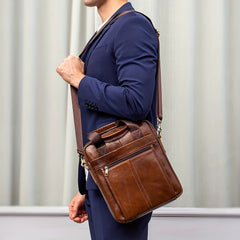 Men's Genuine Leather Shoulder Bags Crossbody Bags For Men Business Handbags For 13.3in Laptop