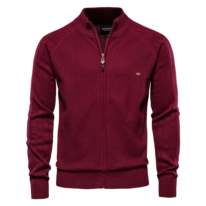 Men's Casual Quality Cotton Zipper Cardigan Knitted Jacket