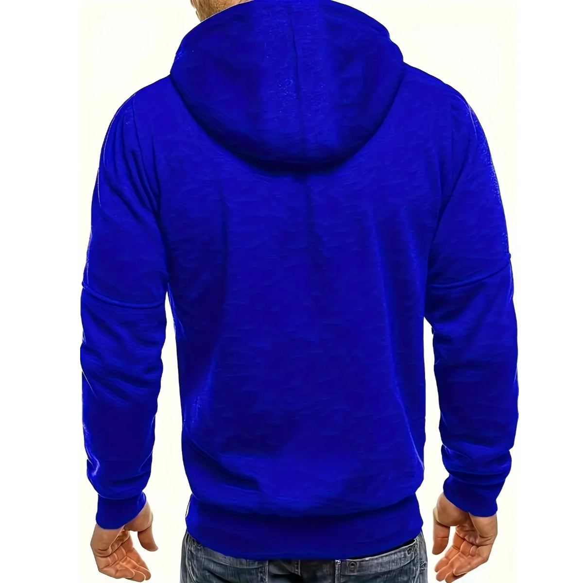 Men's Solid Color Casual Long Sleeve Hoodie -  Hooded Jacket with Zipper for Gym and Sports