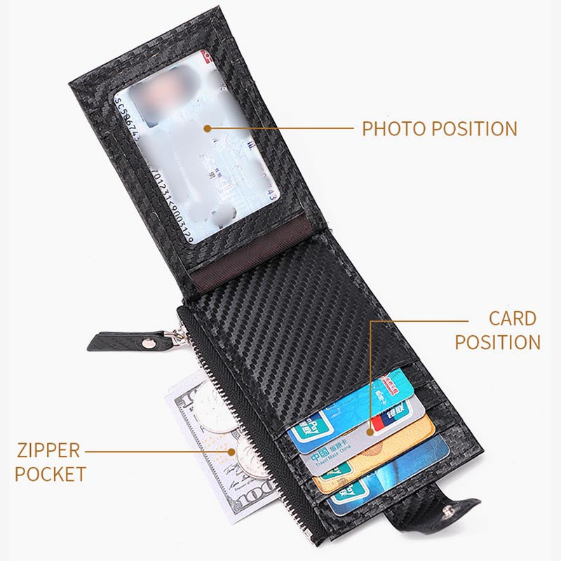 Carbon Fiber Apple Wallet Slim Card Holder With Airtag Slot