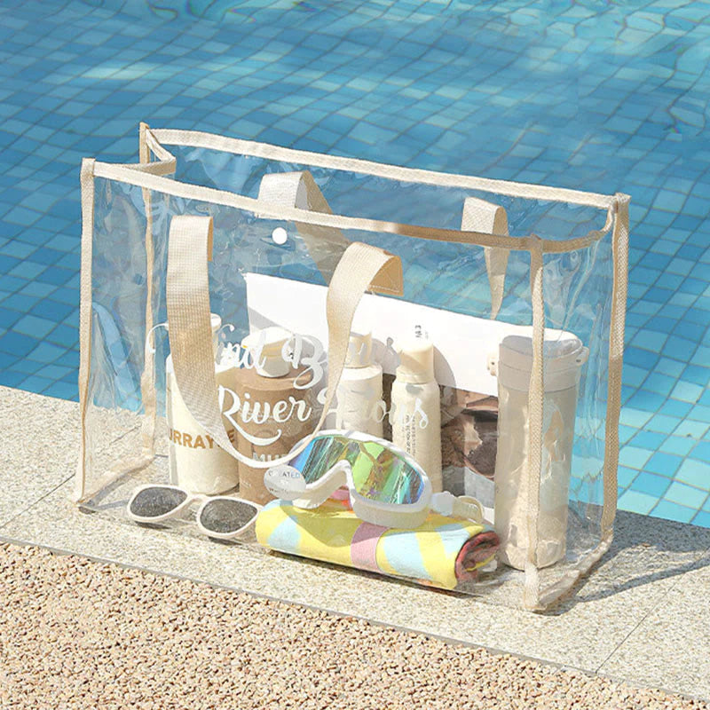 Transparent Portable Tote Bag Vacation Travel Beach Bag Waterproof Permeable Swimming Bag