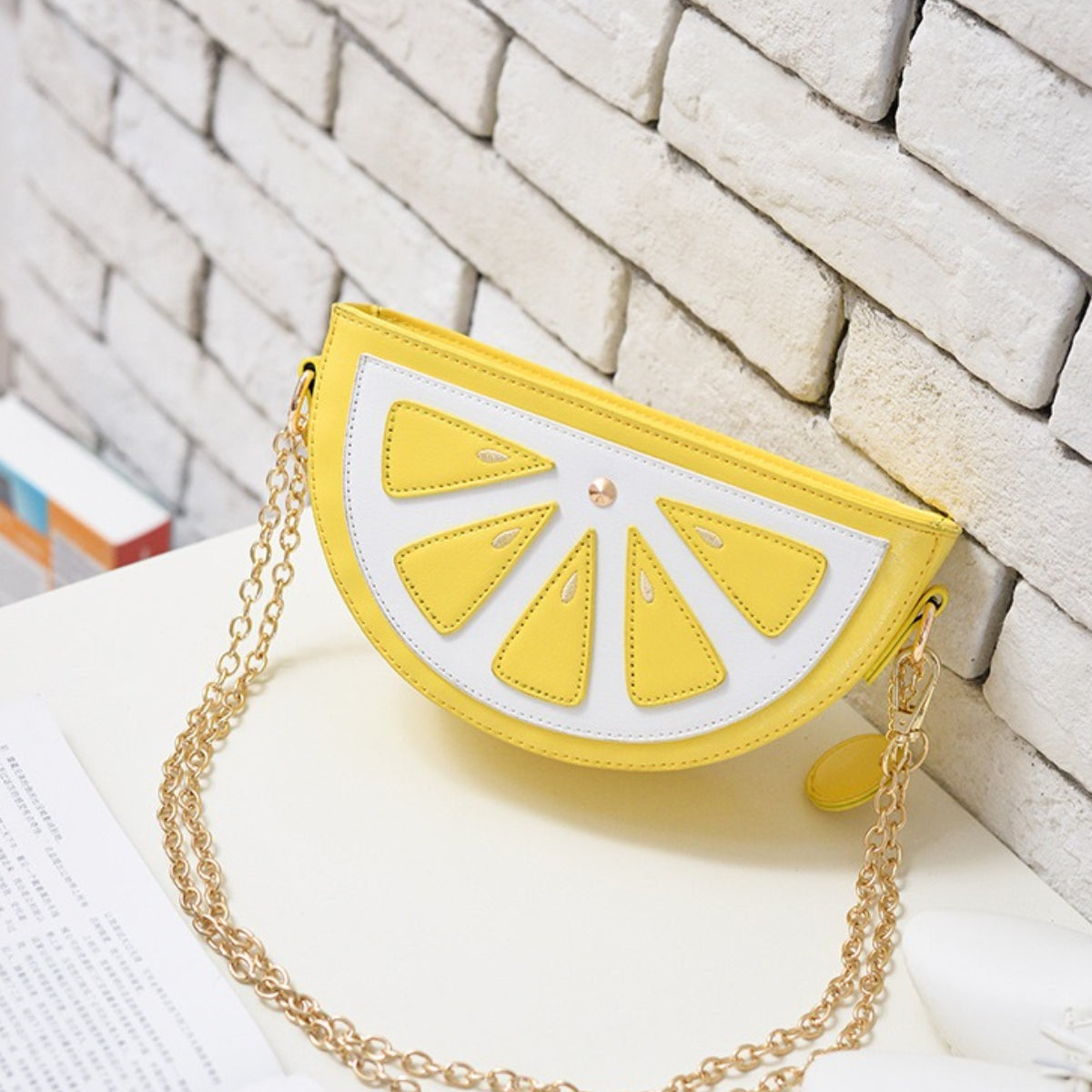 Cartoon Fruit Shaped Crossbody Bag Watermelon Lemon Purse Cute Chain Shoulder Bag For Women