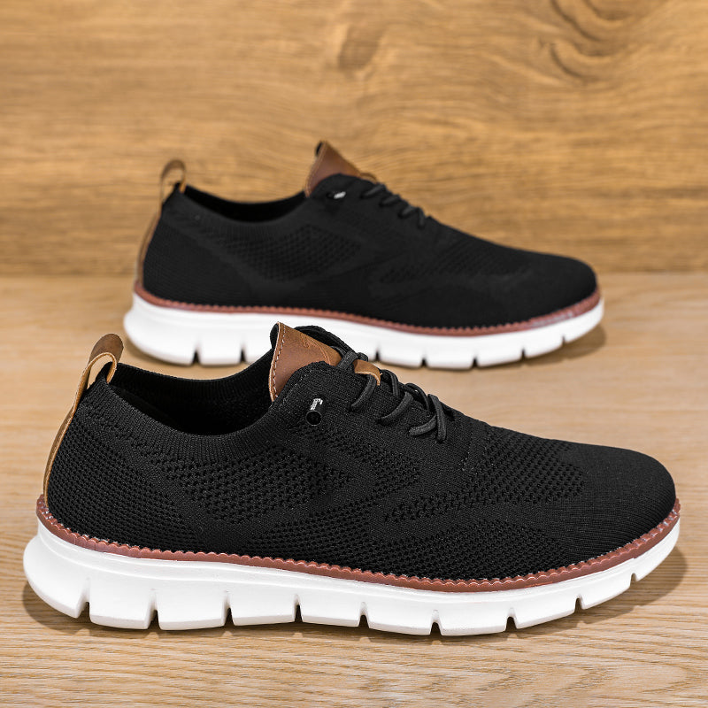 Men's Soft Lightweight Breathable Knit Casual Lace-Up Sneakers