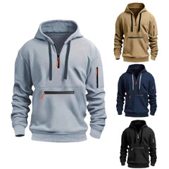 Men's Sweatshirt Hoodie Zipper Multi-pocket Pullover Sports Casual Hoodie Jacket