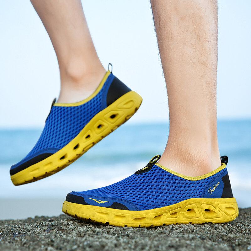 Large Mens Honeycomb Mesh Quick Drying Upstream Water Shoes Leisure Beach Shoes