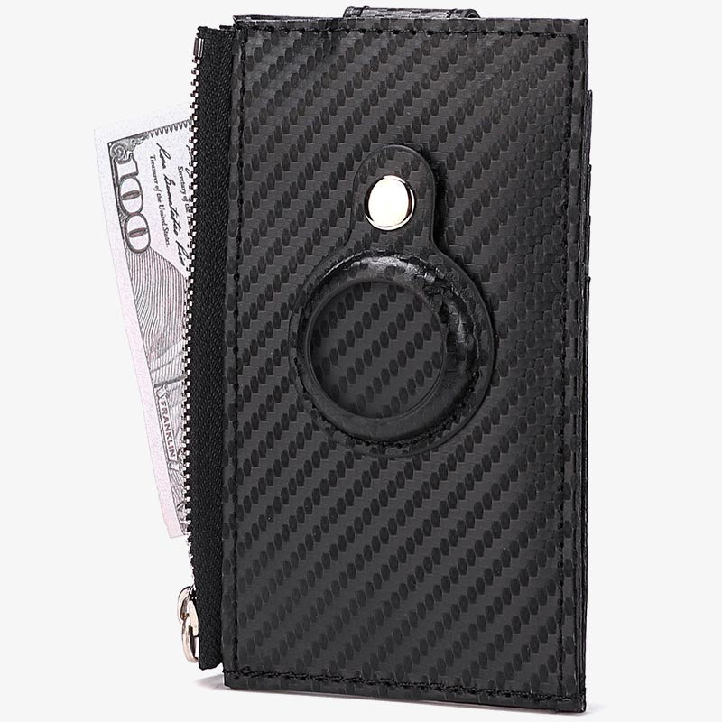 Carbon Fiber Apple Wallet Slim Card Holder With Airtag Slot