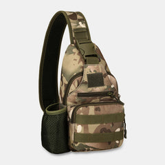 Men's Camouflage Chest Bags Single Cycling Shoulder Leisure Bag with USB Charging