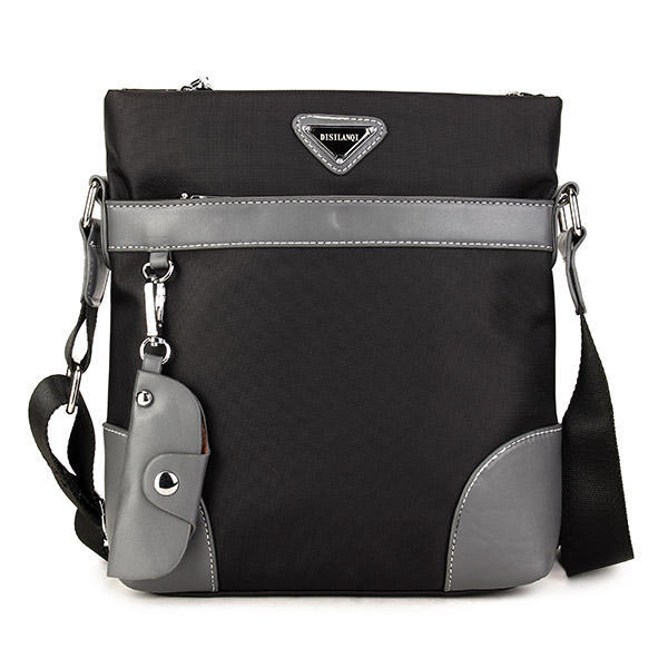 Men Oxford Leisure Crossbody Business Shoulder Bag Keychain