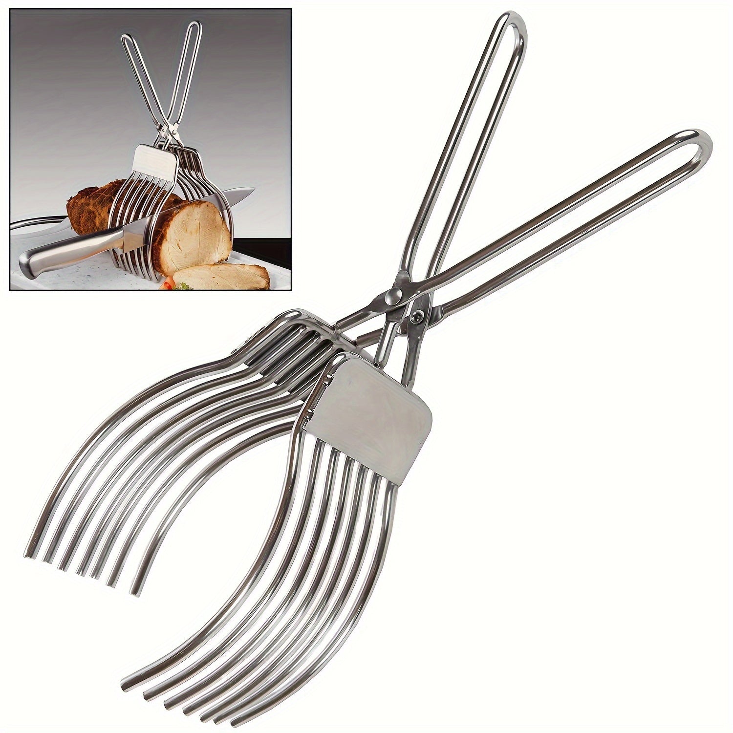 Stainless Steel Premium Roast Beef Cutting Tongs