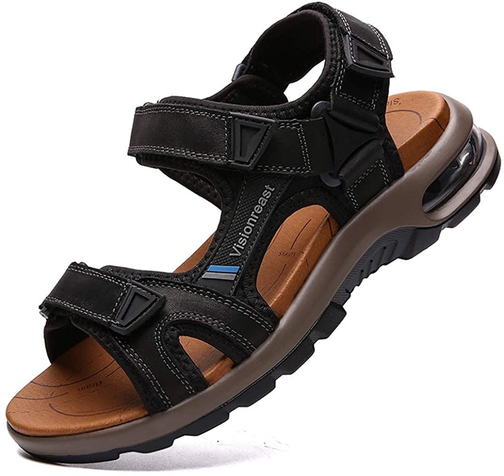 Men's Sandals Genuine Leather Men's Slippers Gladiator Men's Beach Sandals Soft, comfortable outdoor wading shoes