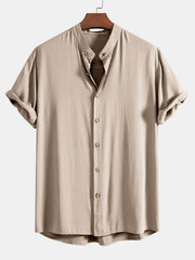 Viscose Stand Collar Shirt