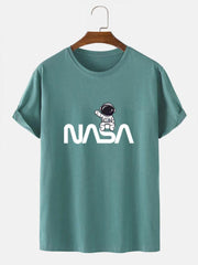 Cute Astronaut NASA Print T-Shirt