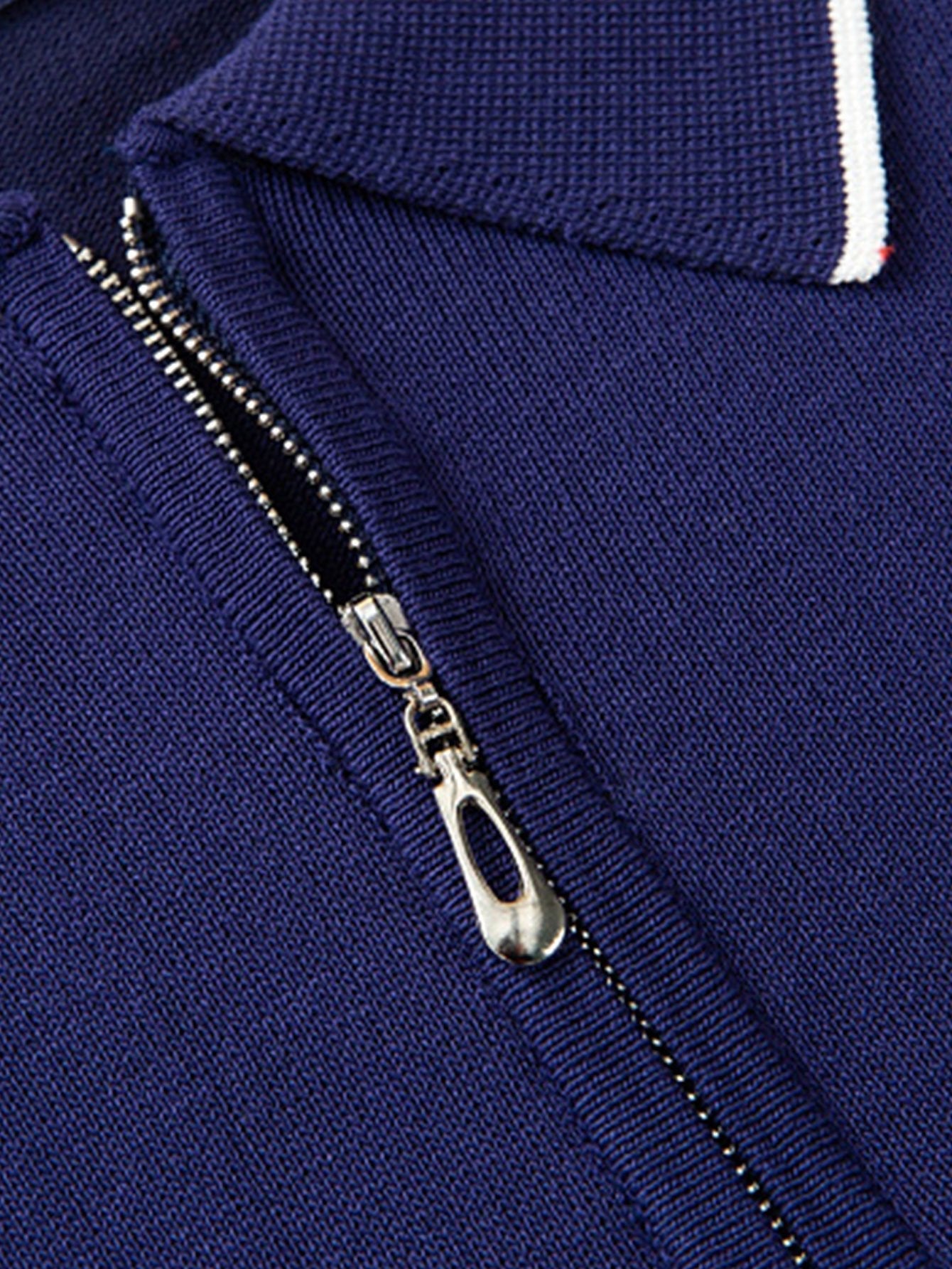 Solid Zip Sweater Polo