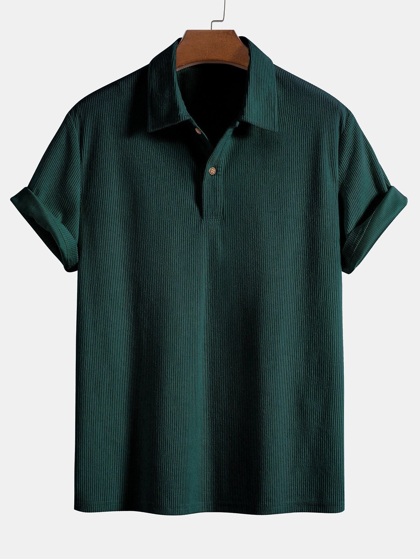 Short Sleeve Corduroy Polo Shirt