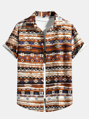 Tribal Ethnic Print Button Up Shirt