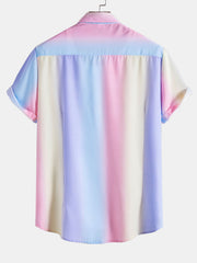 Gradient Color Print Shirt