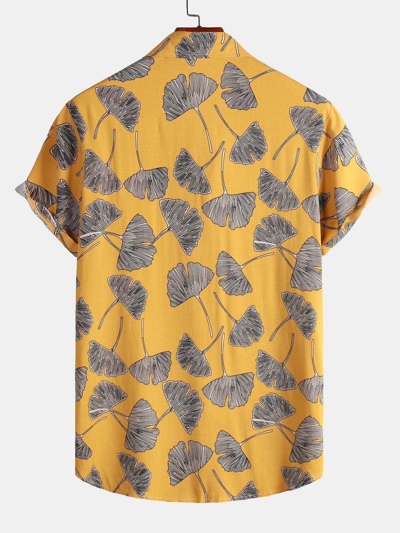 Leaf Print Button Up Shirt