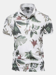 Tropical Print Polo Shirt