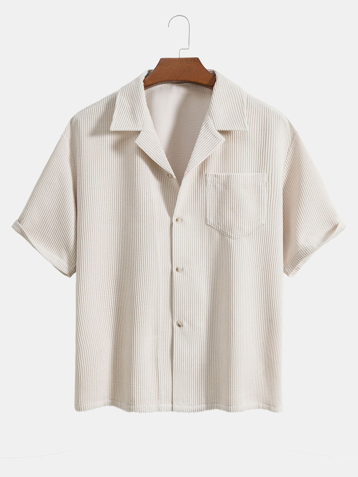 Short Sleeve Corduroy Boxy Shirt