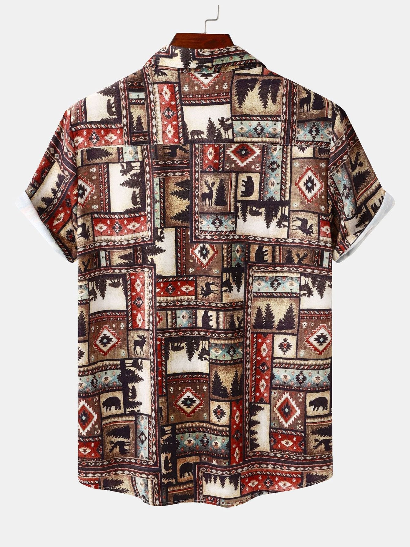 Aztec Patch Print Shirt