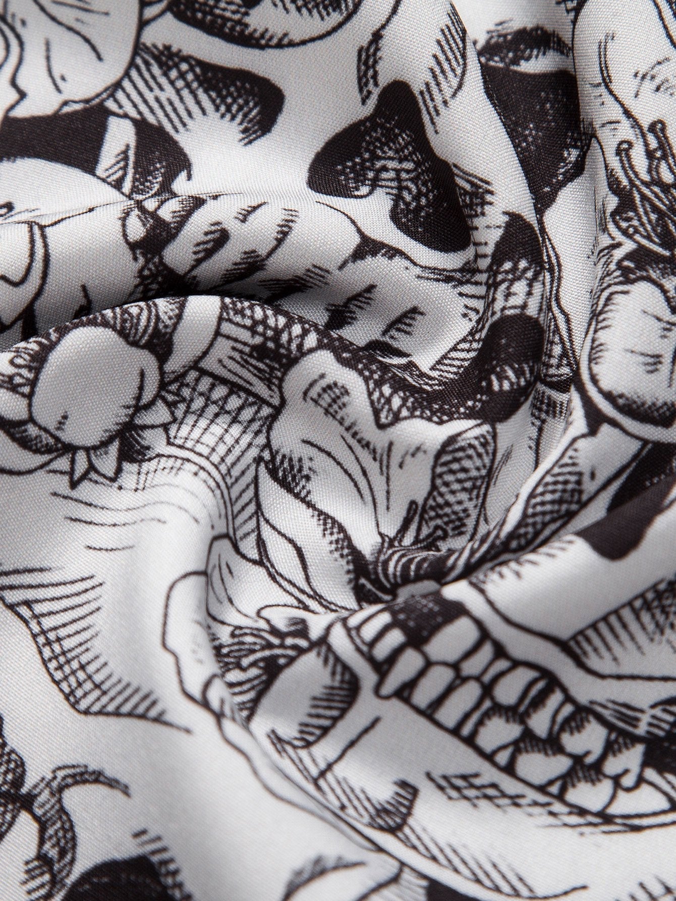 Skull Print Button Up Shirt