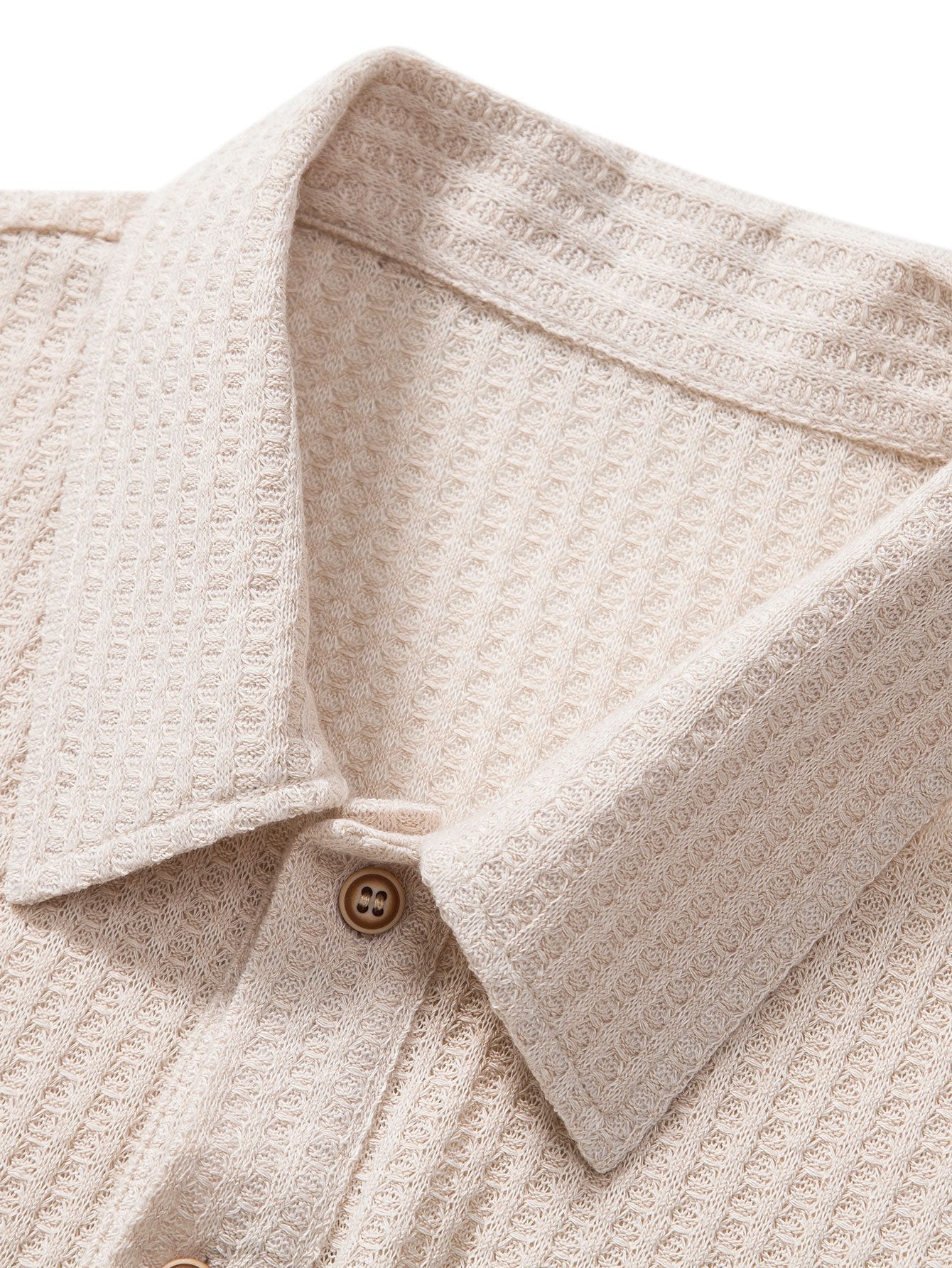 Knitted Waffle Polo Shirt