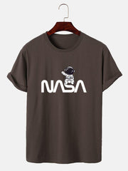 Cute Astronaut NASA Print T-Shirt