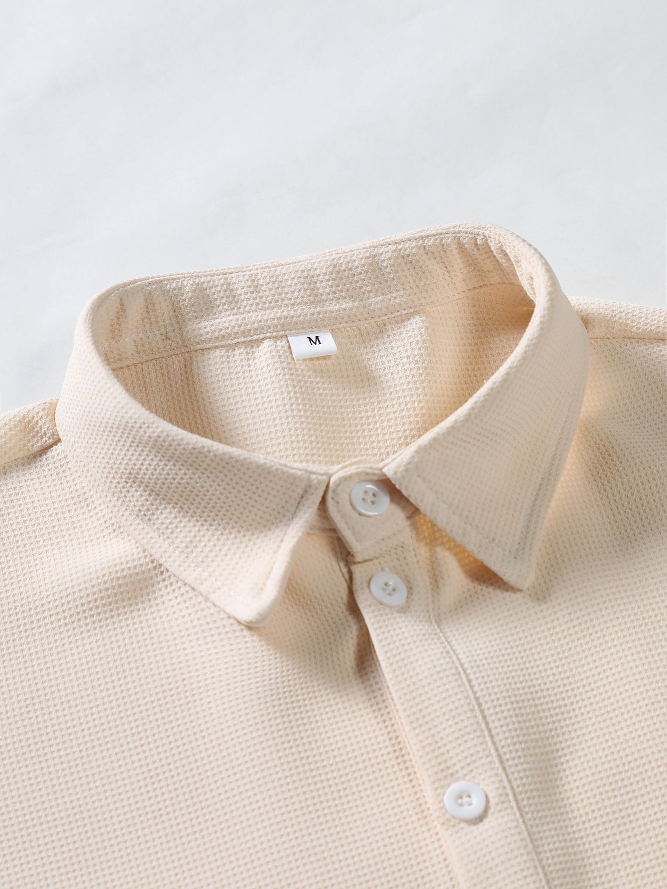 Waffle Polo Collar Shirt