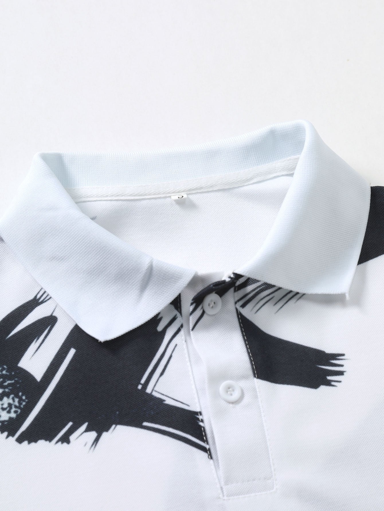 Brushstroke Print Polo Shirt