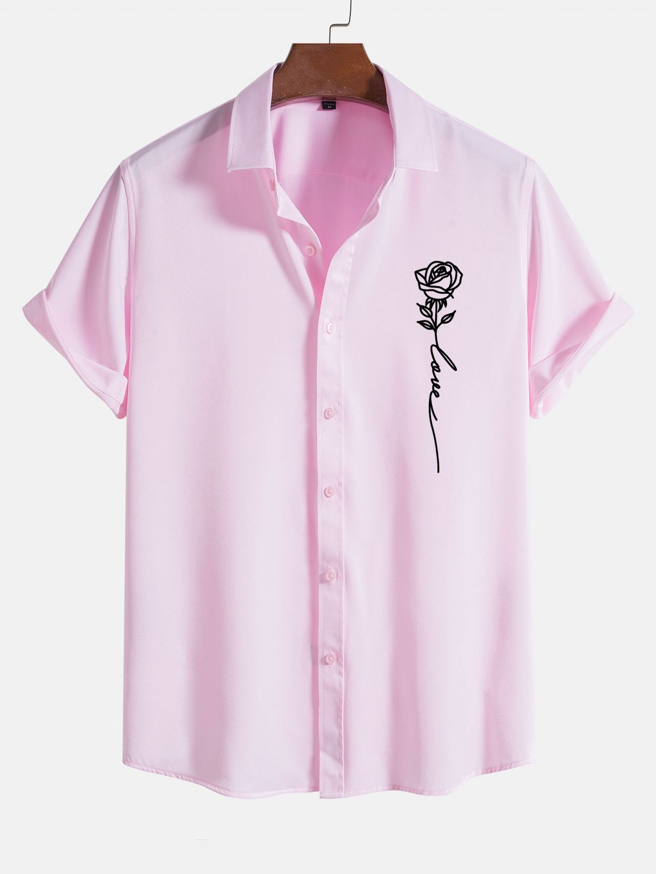 Rose Love Print Button Up Shirt