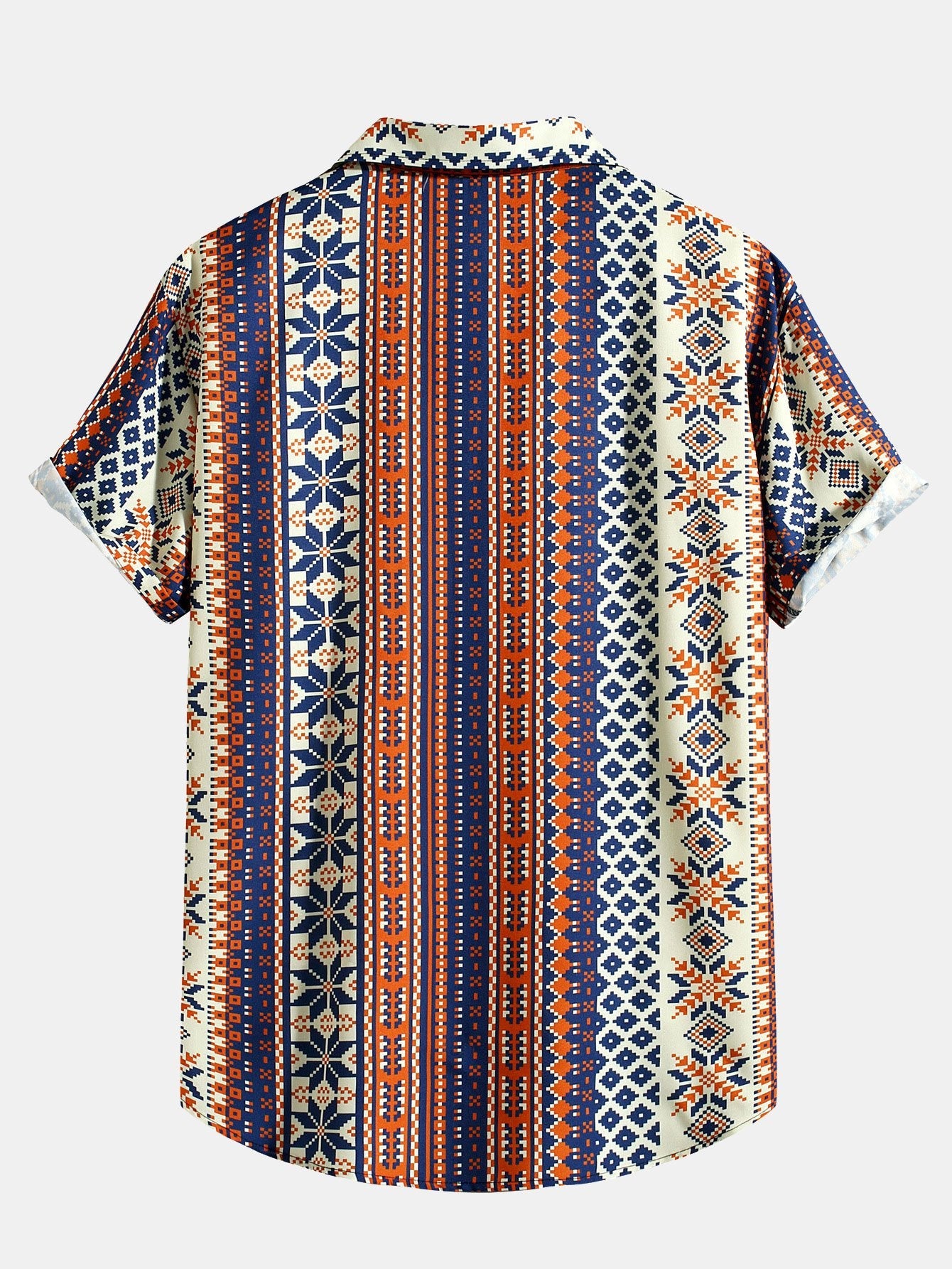 Aztec Geometric Print Button Up Shirt