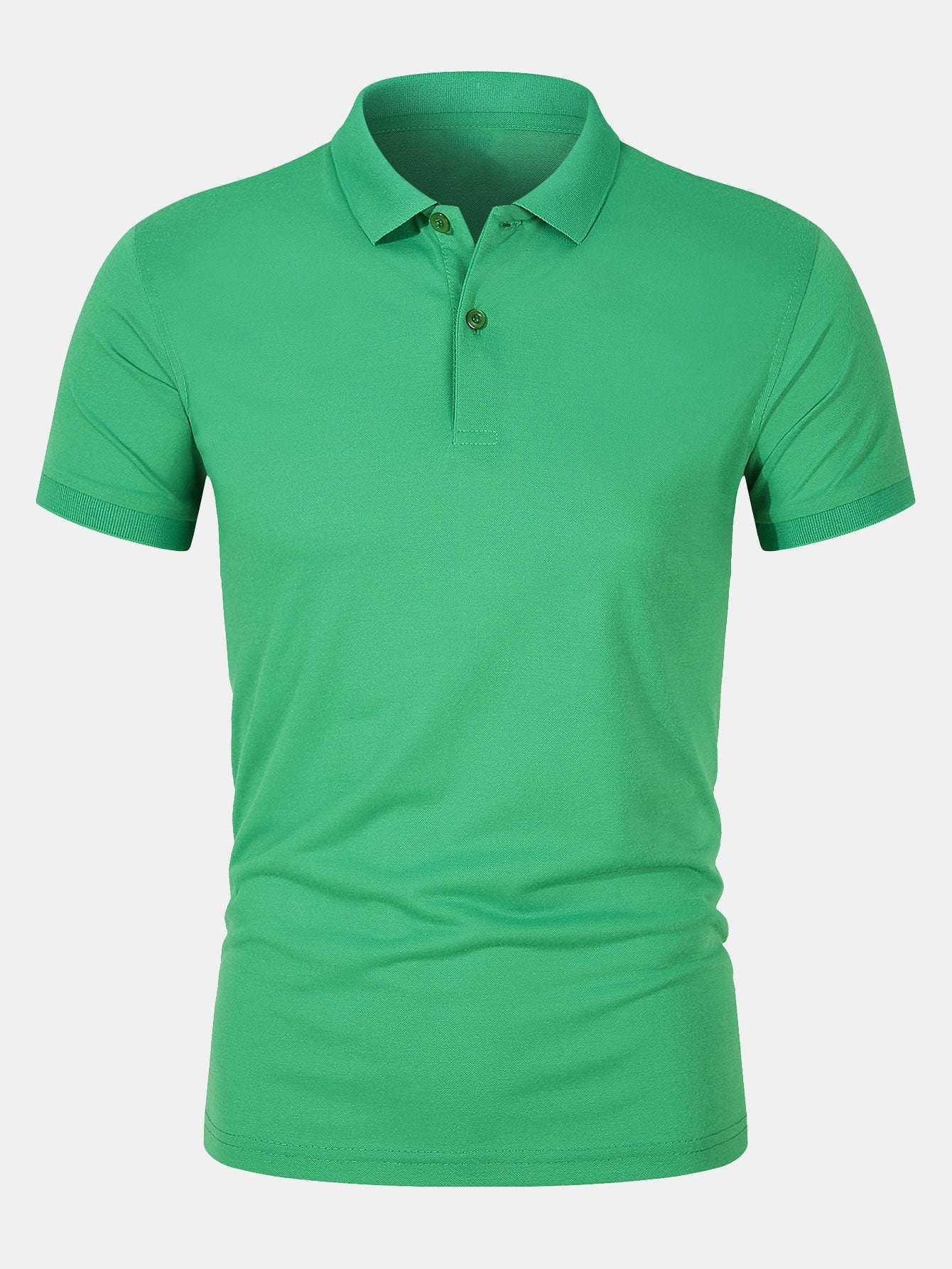 Solid Mesh Polo Shirt