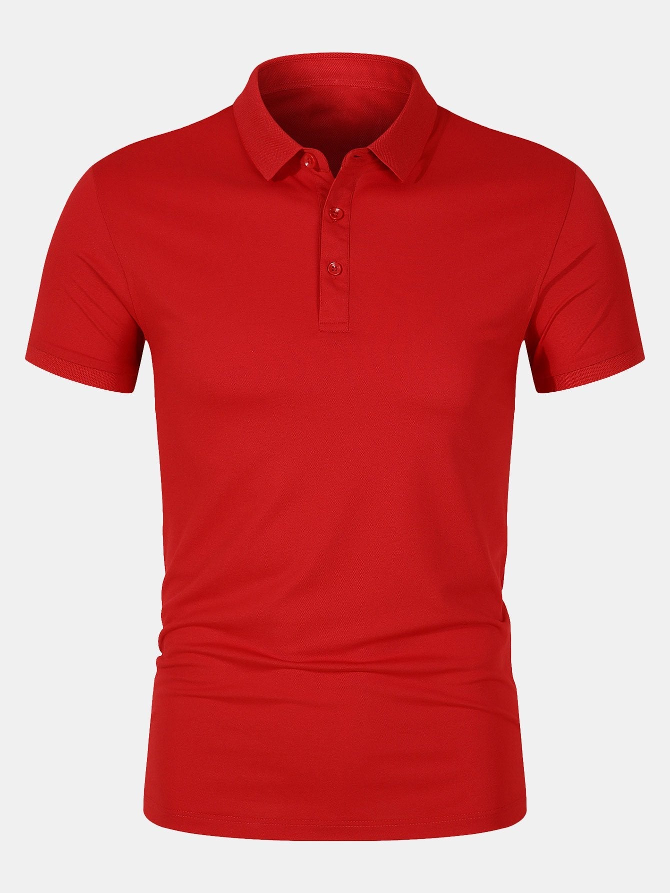 Solid Mesh Polo Shirt