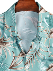 Tropical Print Button Up Shirt