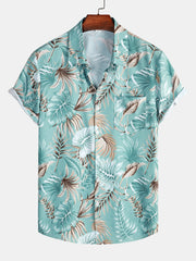 Tropical Print Button Up Shirt