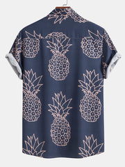 Pineapple Print Button Up Shirt